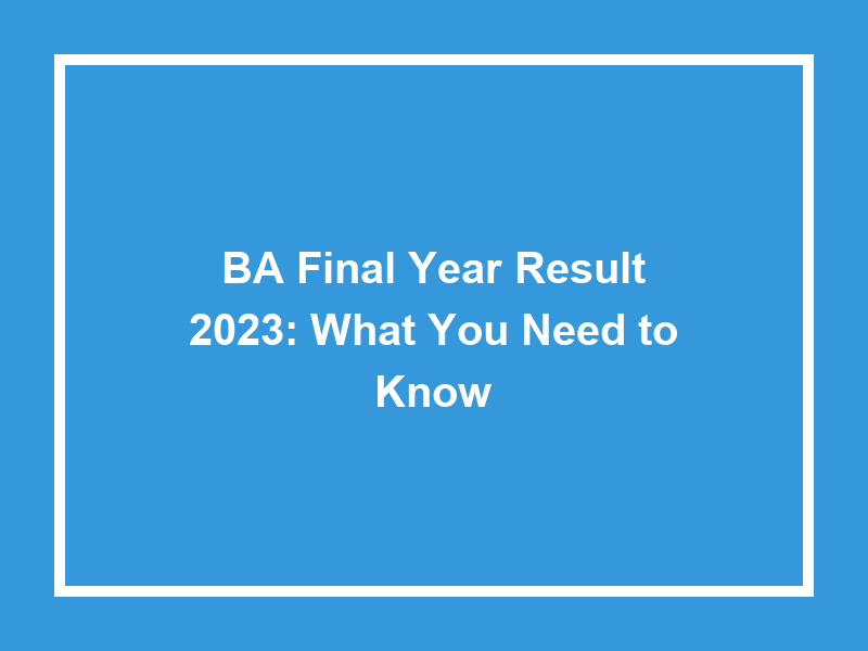 ba final year assignment 2023