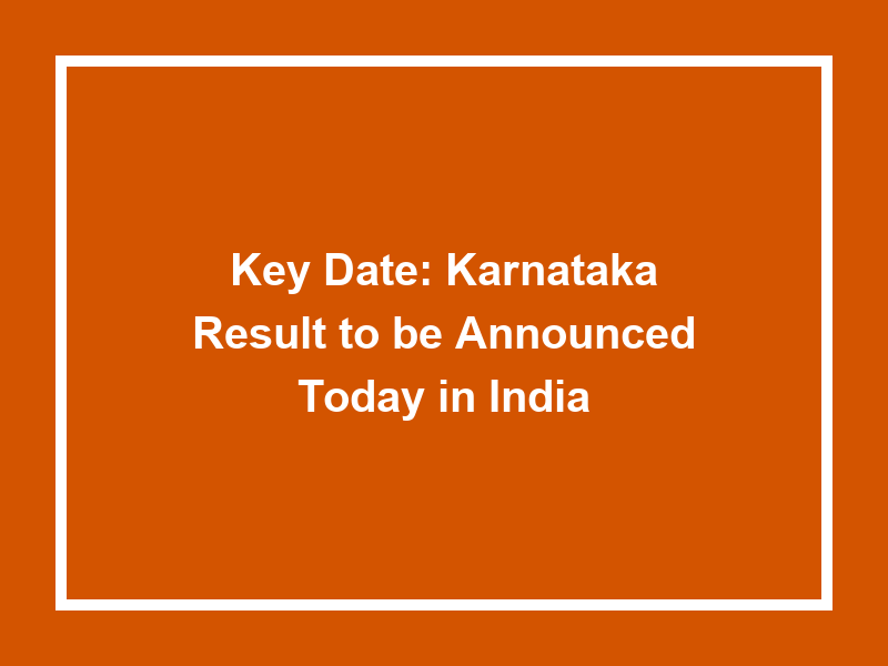 Key Date Karnataka Result To Be Announced Today In India University